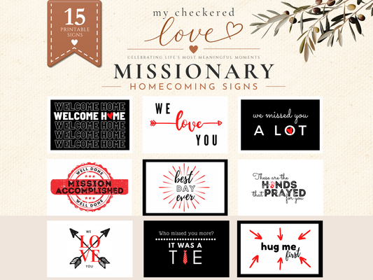 15 Printable Missionary Homecoming Signs – Red, Black & White