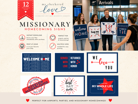 12 Printable Missionary Homecoming Signs – Red, White & Blue