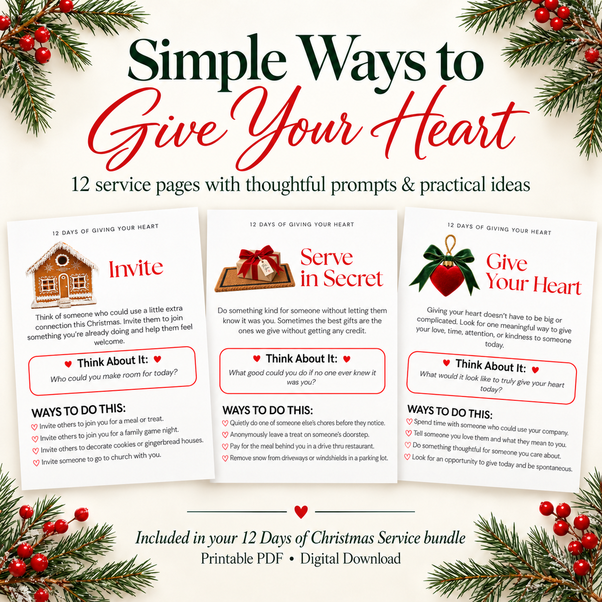 12 Days of Christmas Service — Printable Bundle
